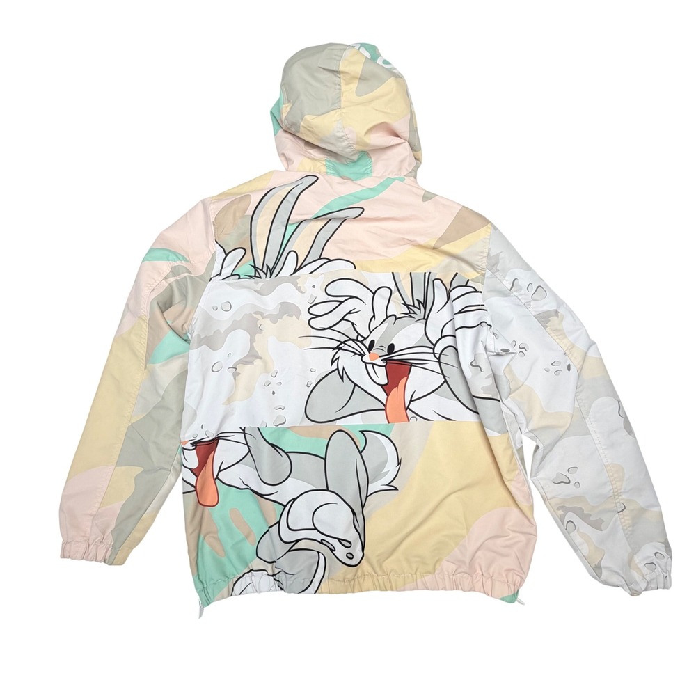 Members Only Looney Tunes Large Pastel Camo Windbreaker Jacket Mens Bugs Bunny - Picture 3 of 12